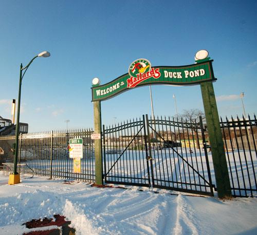 This photo from The Badger Herald archives depicts the gates of the Duck Pond, home of the Madison Mallards and the currently unnamed Madison Softball team.