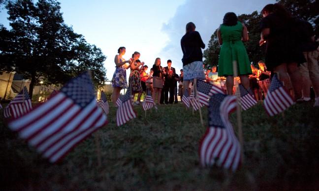 College Democrats, College Republicans and other community members met on Bascom Hill Friday evening to commemorate those lost in the Sept. 11 terrorist attacks eight years ago. The event included the national anthem, a moment of silence and a candlelight vigil.