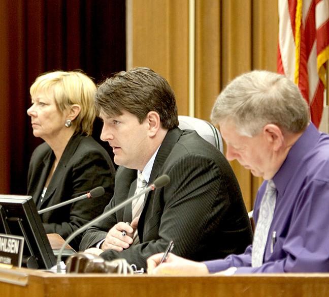 Dane County Board of Supervisors Chair Scott McDonell (center) was reelected to his position after winning against Dave Ripp. John Hendrick was elected the board\'s vice chair and Robin Schmidt was elected as second vice chair.