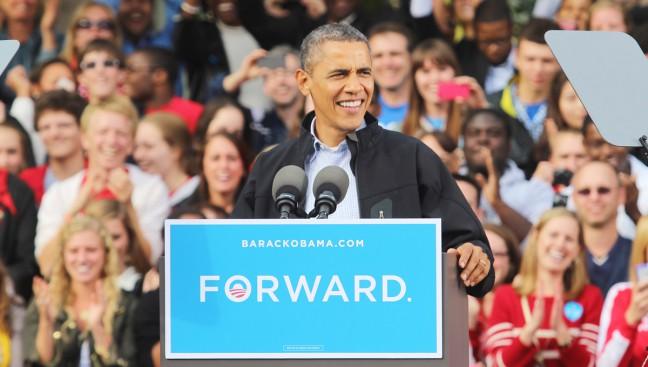 Obama campaigning for Burke in Milwaukee right before election