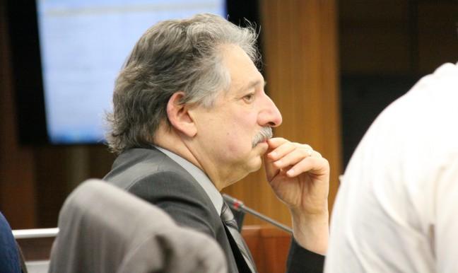 Mayor Paul Soglin ponders the future of the city in the meeting last night where City Council passed its 2013 operating budget. Soglin now must decide if he would like to veto the budget.