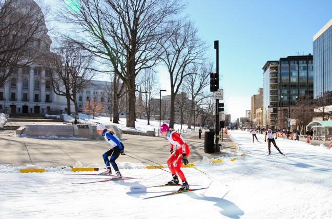 City of Madison host the annual Winter Festival on Capitol Square, attracting community members to join in on recreational activities.