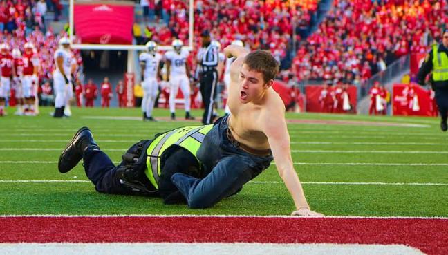 The attempted streaker at Saturdays game against Penn State was one of 18 citations made that day. 