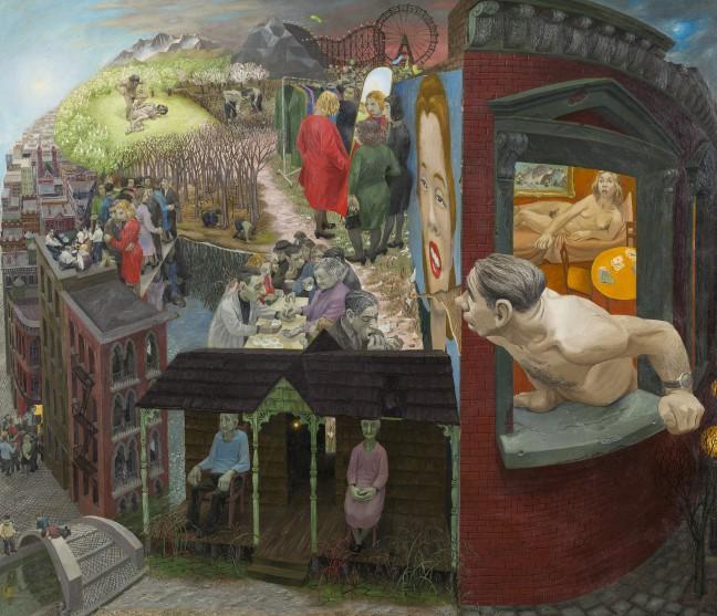 Henry Koerner, Mirror of Life, 1946. Oil on composition board, Overall: 36 x 42 inches. Whitney Museum of American Art, New York; purchase 48.2. With permission of  Joseph and Joan Koerner. Digital Image © Whitney Museum of American Art.