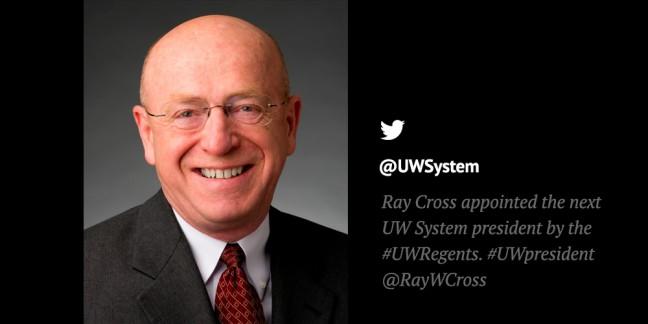 Raymond Cross chosen as UW System president