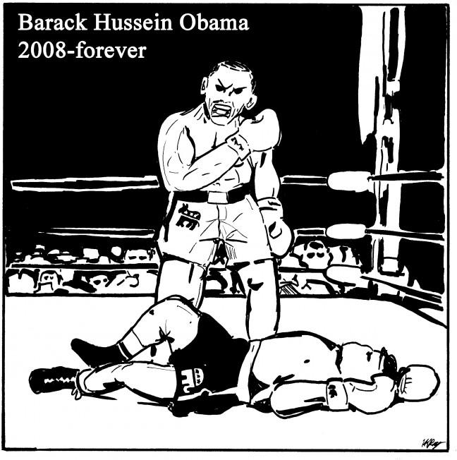 Cartoon: Obamas K.O. 