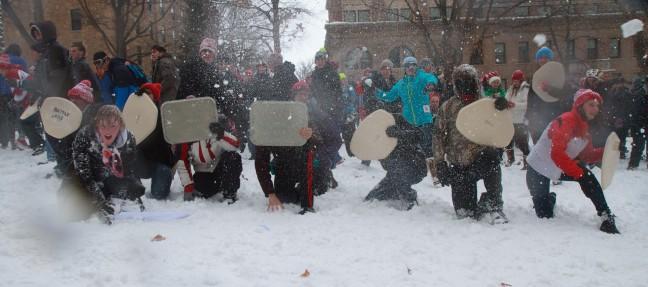 Photo Slideshow: Southeast, Lakeshore face off in Bascom Hill snowball fight