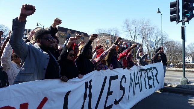 Madison community members peacefully protest officer involved shooting of 19-year-old male