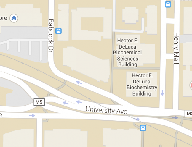 Intersection of Babcock Drive and University Avenue (the location is approximate)
