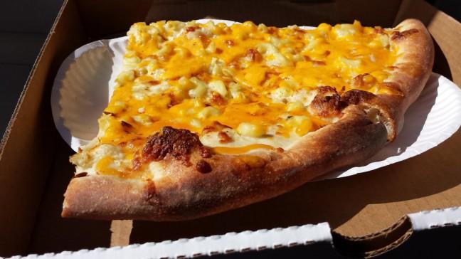 Ian Pizza's mac n' cheese pizza. 