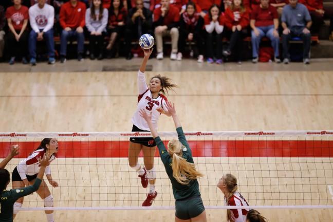 Wisconsin+played+against+Oregon+on+Dec.+23%2C+2015+in+the+NCAA+Division+One+Womens+Volleyball+Championship+at+Madison%2C+WI.