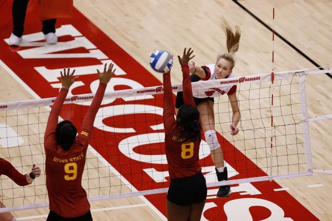 Wisconsin+Volleyball+beats+Iowa+State+3-0+in+the+2nd+round+of+NCAA+Division+One+Championship+games+Dec.+4%2C+2015+in+Madison.