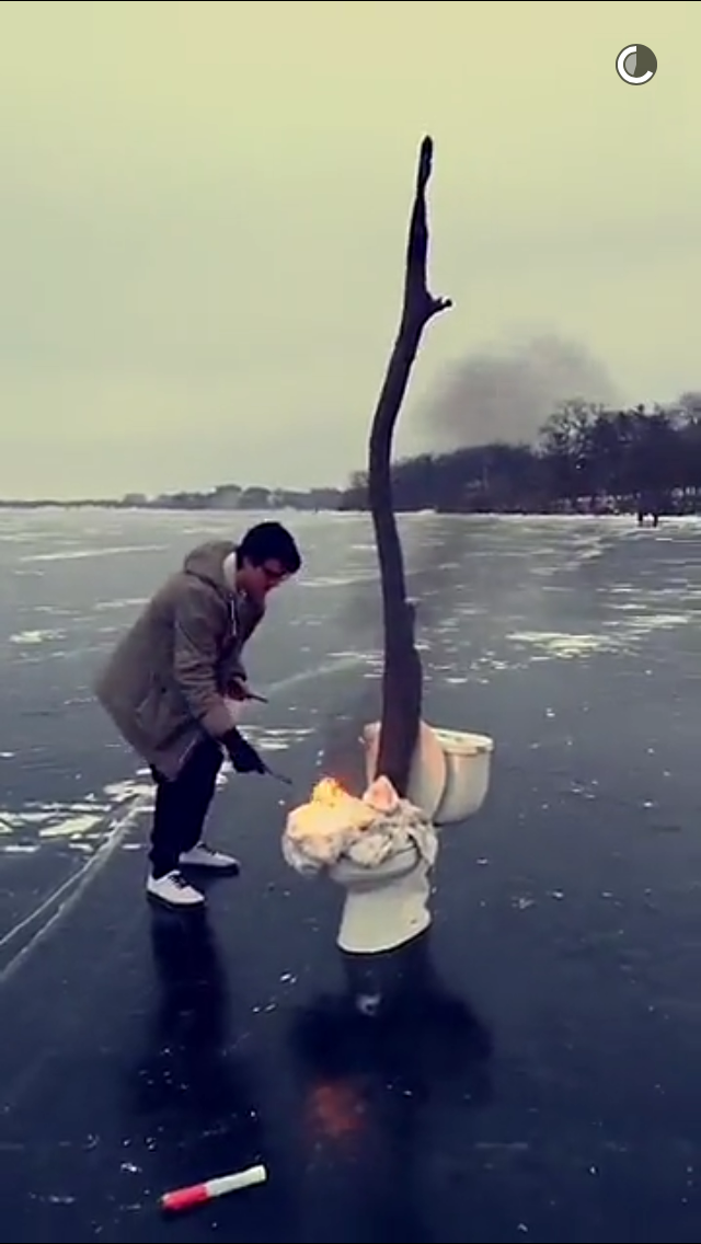 Madison students burn toilet totem in touching lakefront ritual