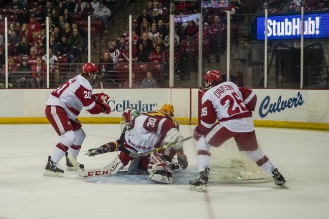 The next week the mens hockey team gave up 13 goals in a pair of losses to rival Minnesota.