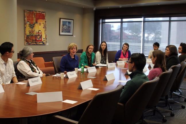 Tammy Baldwin talks college debt, #InTheRed with UW students