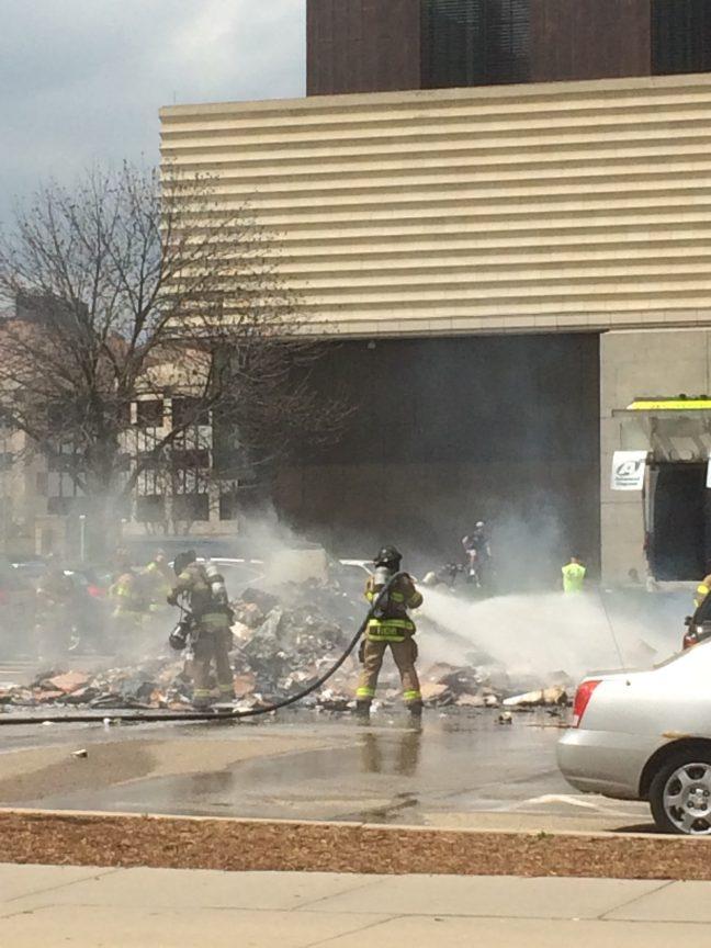 Firefighters respond to garbage truck fire on Lake Street