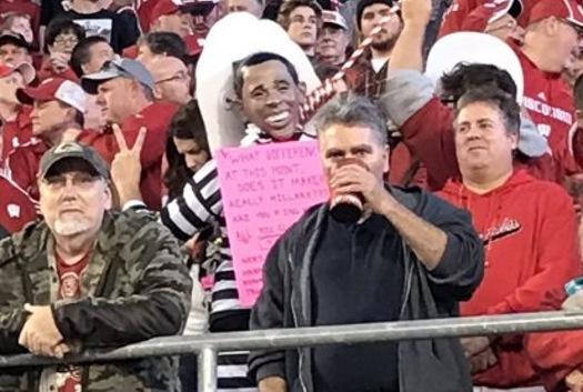 Football fan in President Obama mask exercising freedom of speech, chancellor says