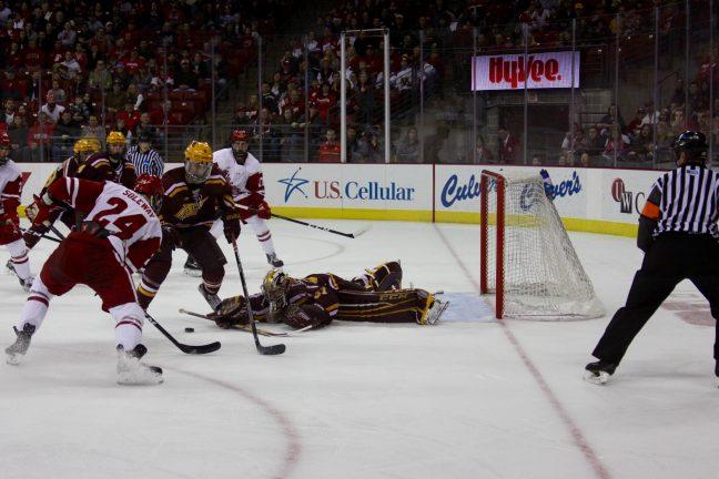 Mens hockey: Frederic continues to impress in sweep of Michigan