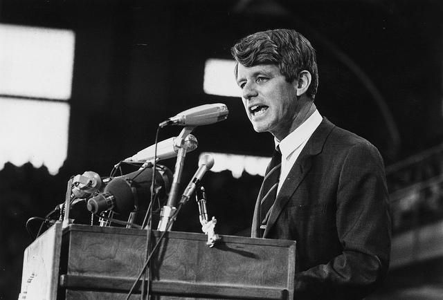 1968%3A++Senator+Robert+Kennedy+speaking+at+an+election+rally.++%28Photo+by+Harry+Benson%2FExpress%2FGetty+Images%29