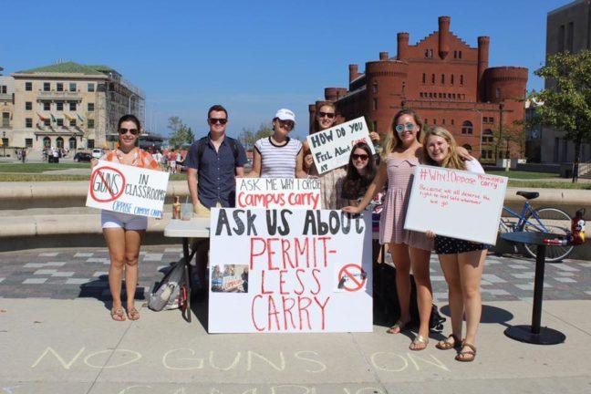 Student legislative affairs committee protests unauthorized campus carry legislation