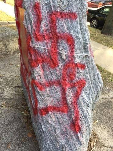 Swastika graffiti discovered near synagogue