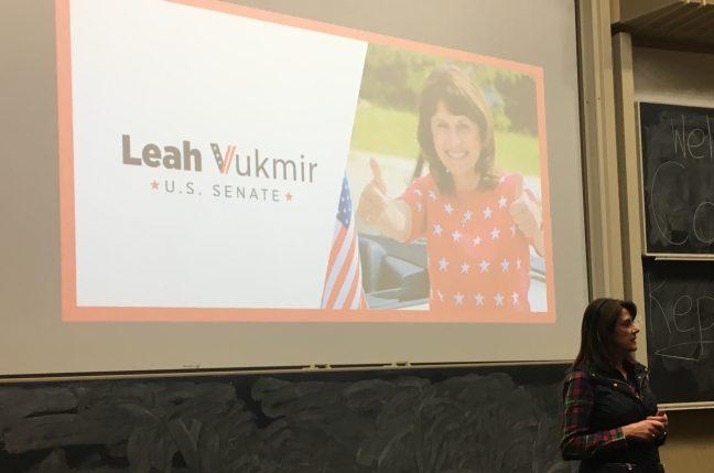 Sen. Leah Vukmir encourages students to seek bipartisan friendships during visit to College Republicans