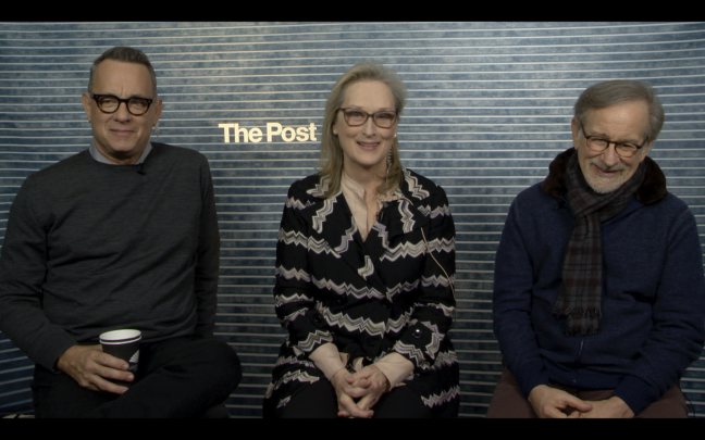 Steven Spielberg, Meryl Streep, Tom Hanks discuss character inspirations, experiences working together on ‘The Post’