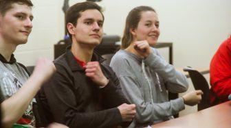 Members of Sign Language Club practice ASL