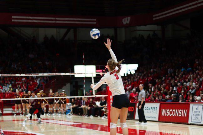 Volleyball%3A+Pair+of+sweeps+guide+Badgers+to+Sweet+Sixteen+battle+with+Texas+A%26M