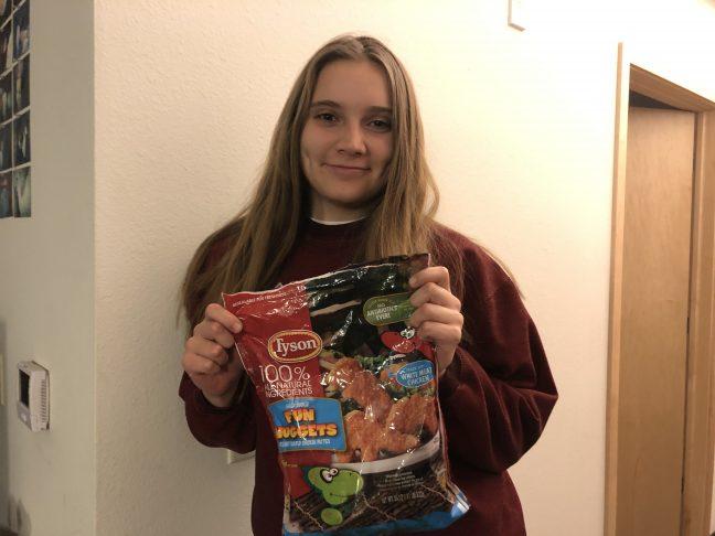 A girl and her Dino Nuggets