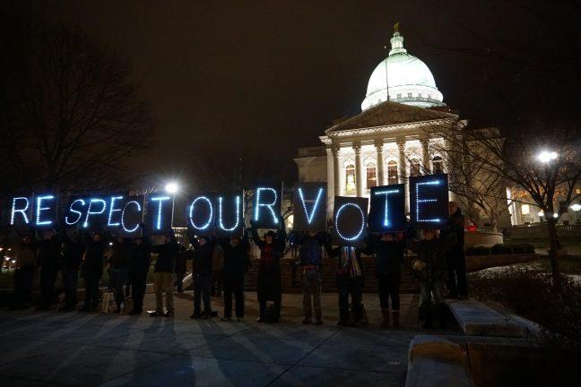 You are the winter soldiers: hundreds gather at the Capitol to protest Wisconsin Republicans