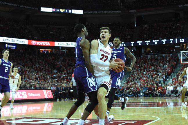 Mens+basketball%3A+Ethan+Happ+records+second+triple-double+of+season+as+Wisconsin+rolls+past+Northwestern+62%E2%80%9346