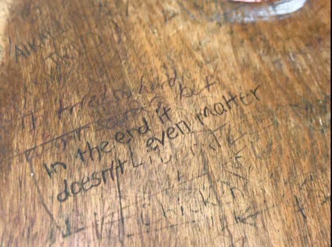 What desk graffiti can tell us about campus culture