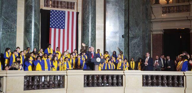 Vice President Mike Pence touts school choice programs at Wisconsin State Capitol