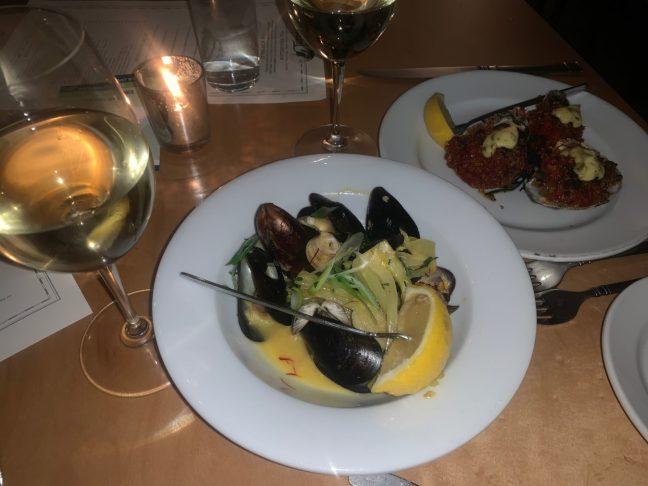 Mussels and oysters offered as the first course at Tempest during Madison Restaurant Week