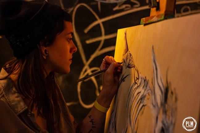 Live painting at Cafe CODA open jam night