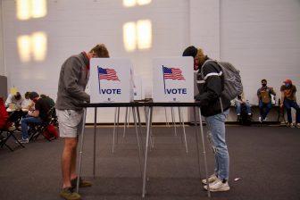 The Badger Herald archival photo of students voting. November 3, 2024.