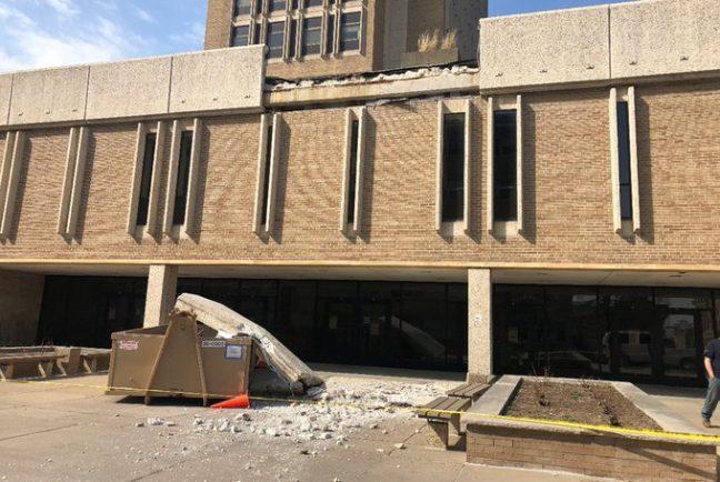 A photo of the damage tweeted out by the UW System.