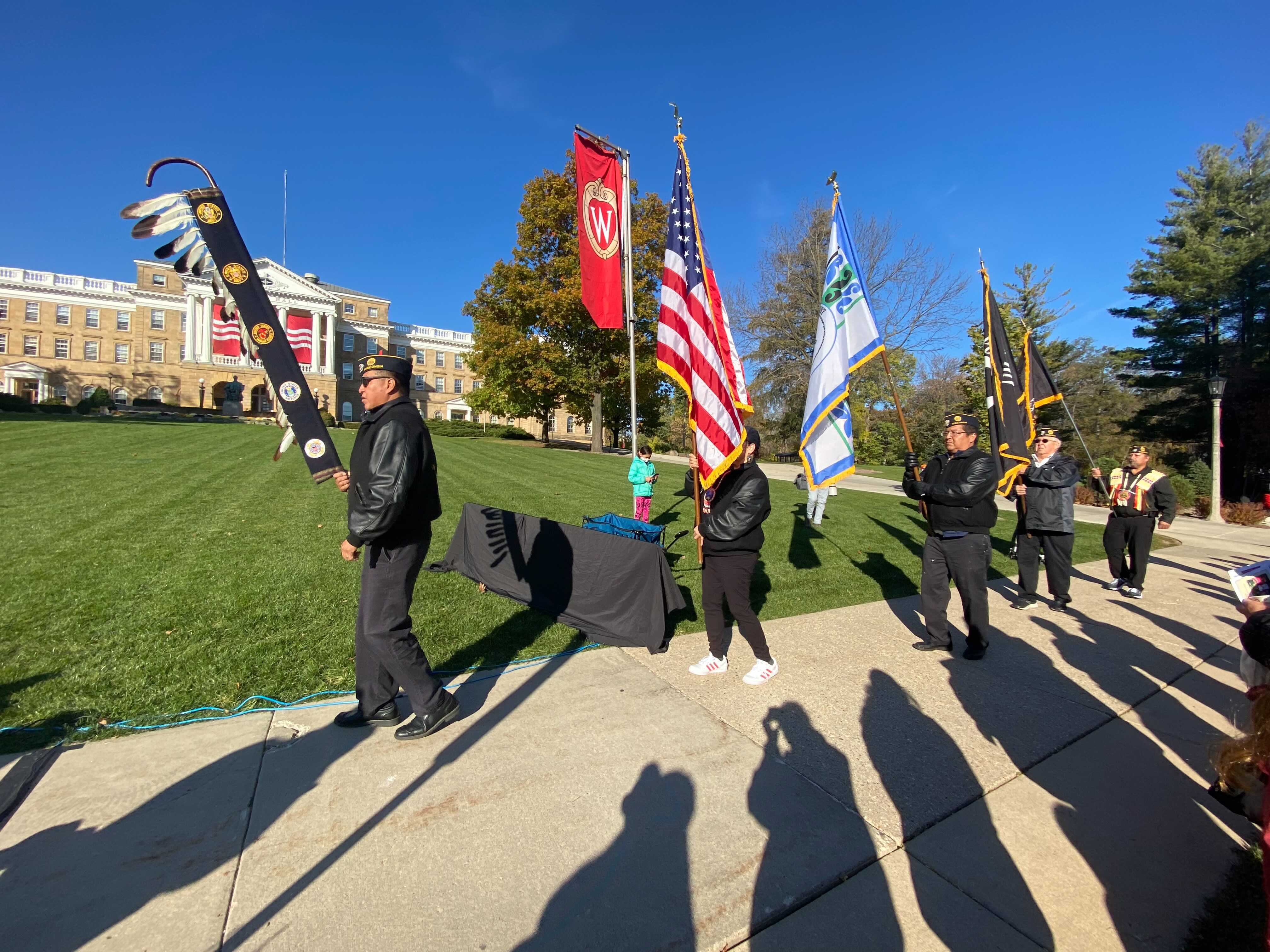 Ho-Chunk Nation flag raising ceremony at Bascom Hill, Nov. 5