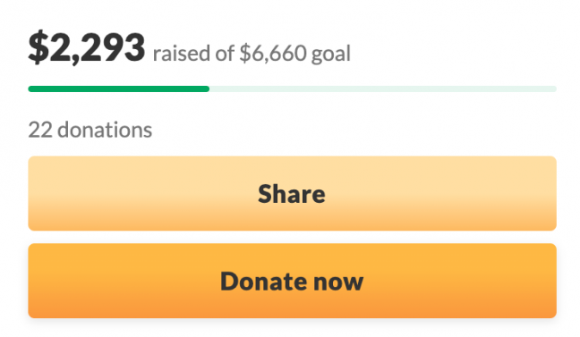 The GoFundMe, started by a graduate student, has reached about one-third of its goal.