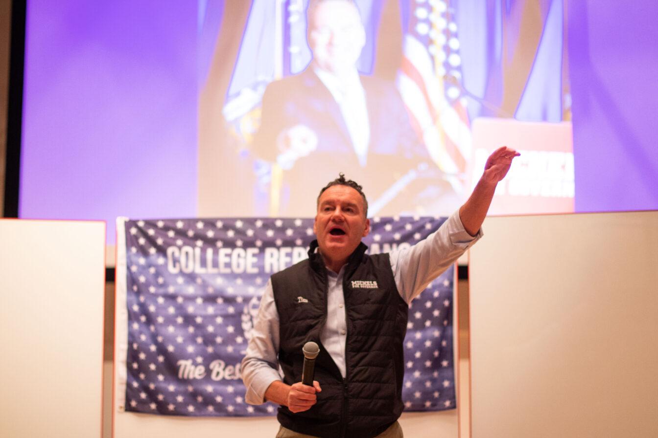Tim Michels, Eric Toney speak with College Republicans about campaign goals