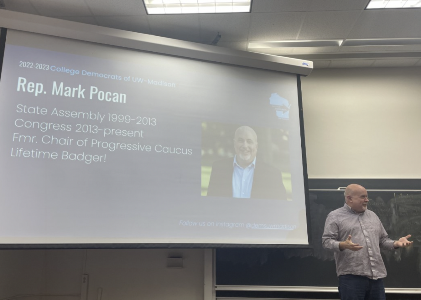 Mark Pocan speaks at College Democrat meeting