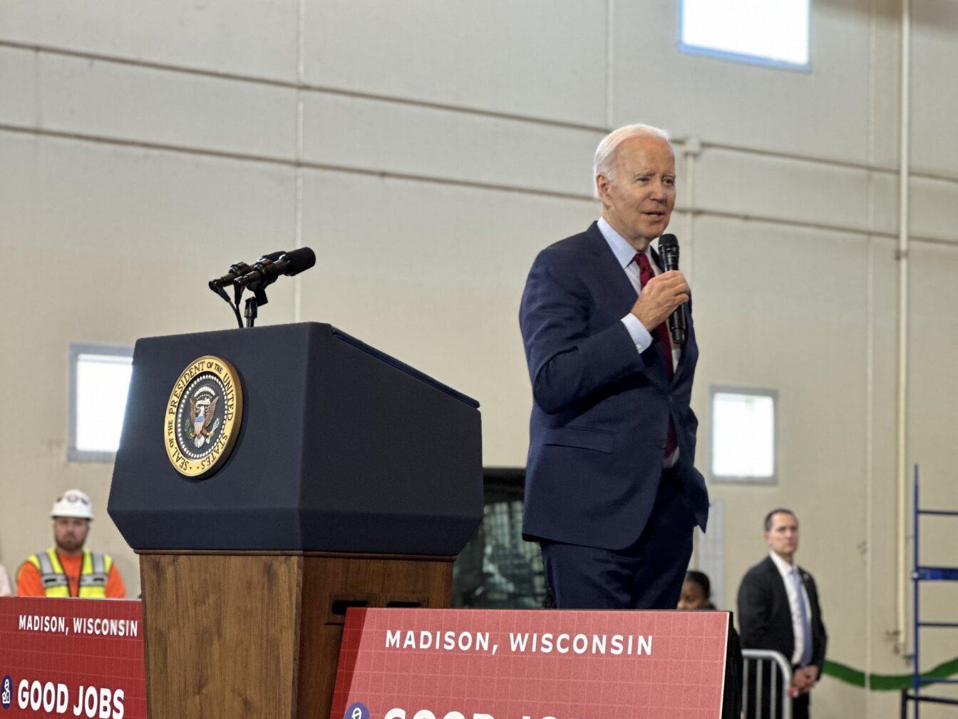 President Biden visits Madison area, addresses trade workers