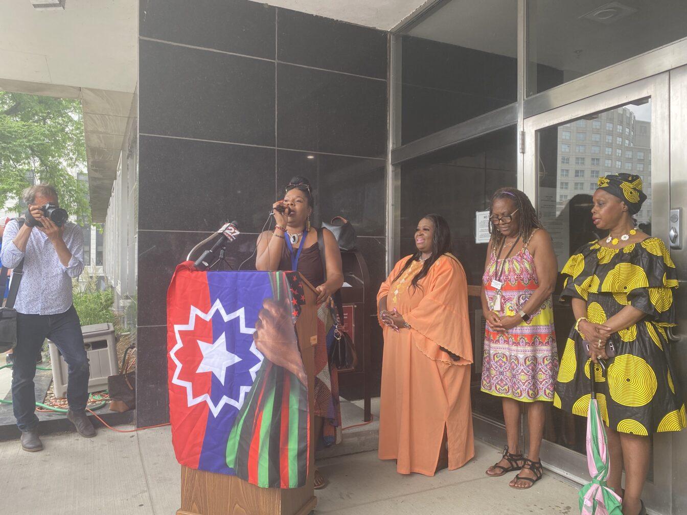 Madison community leaders honor Juneteenth with flag raised over City Hall