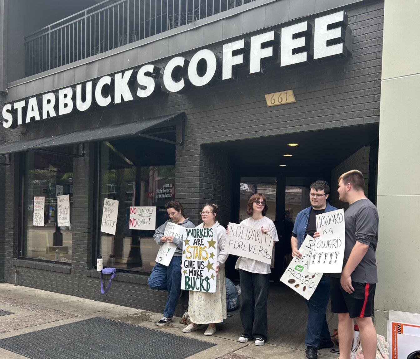 State Street Starbucks workers hold walkout, struggle with staffing, working conditions