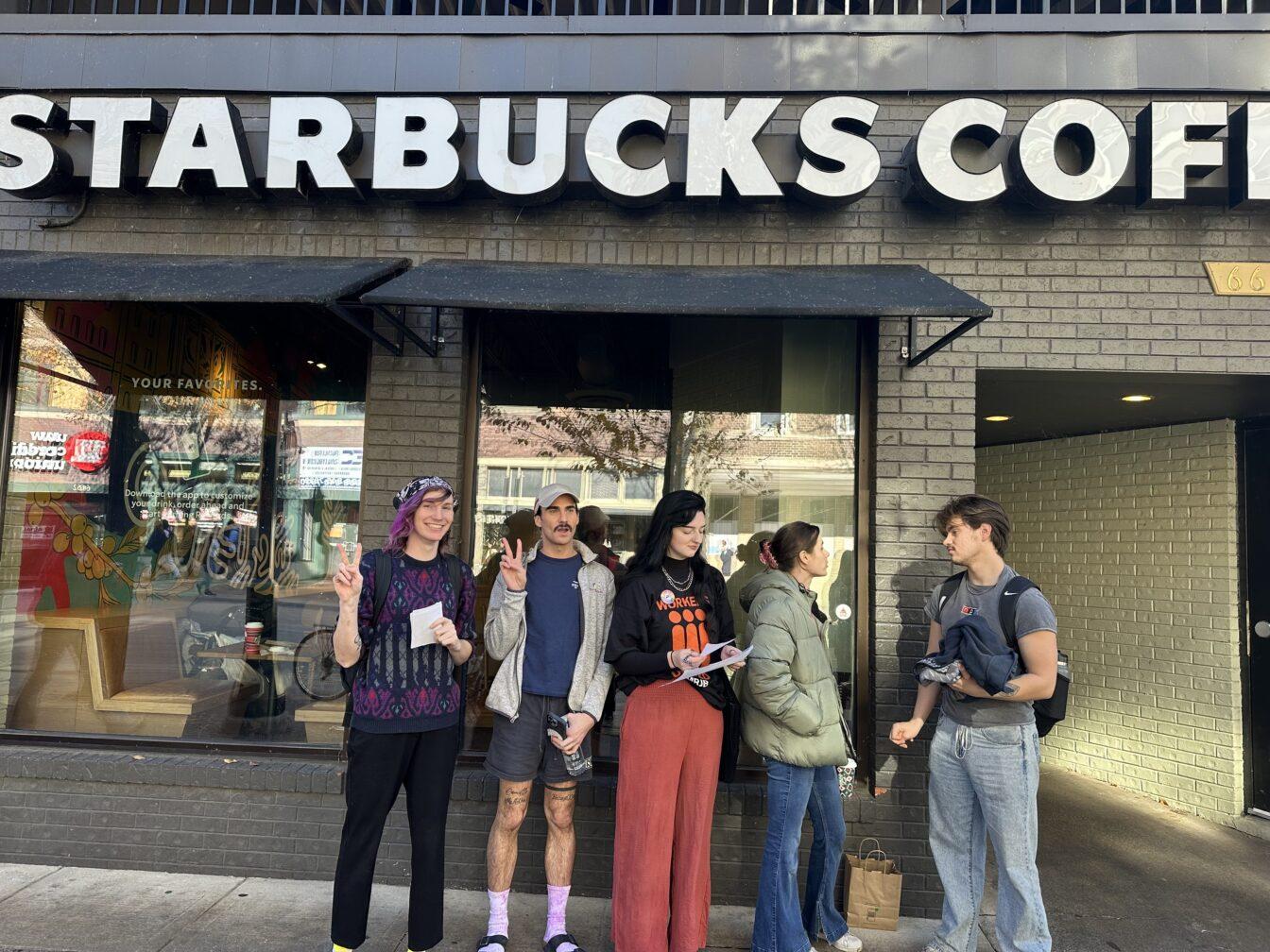 State Street Starbucks workers hold surprise walkout