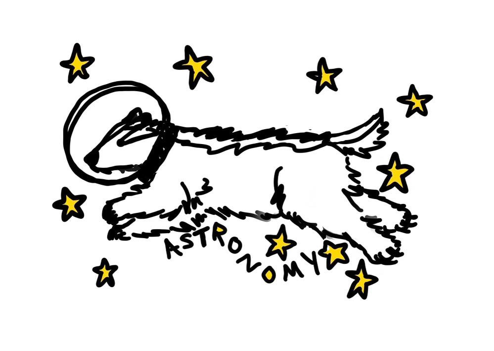 Astronomy Badger Doodle. Credit to Grace Edwards.