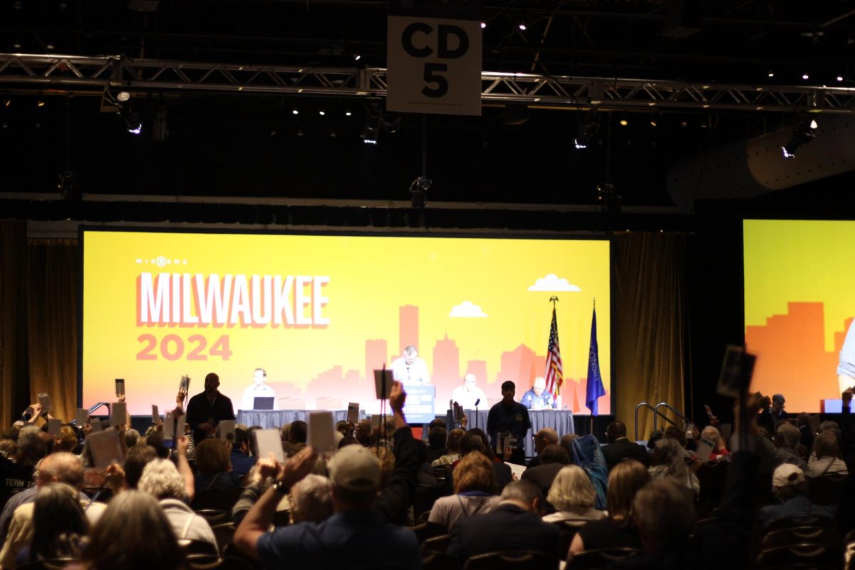 Delegates+vote+on+the+Democratic+Party+of+Wisconsin%E2%80%99s+platform+and+resolutions.+June+9%2C+2024.+