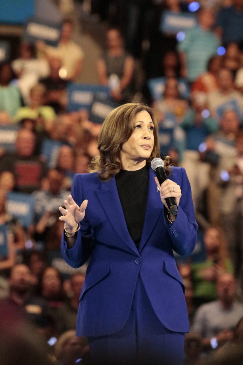 Vice President Kamala Harris rallies supporters at Fiserv Forum in Milwaukee. August 21, 2024. 