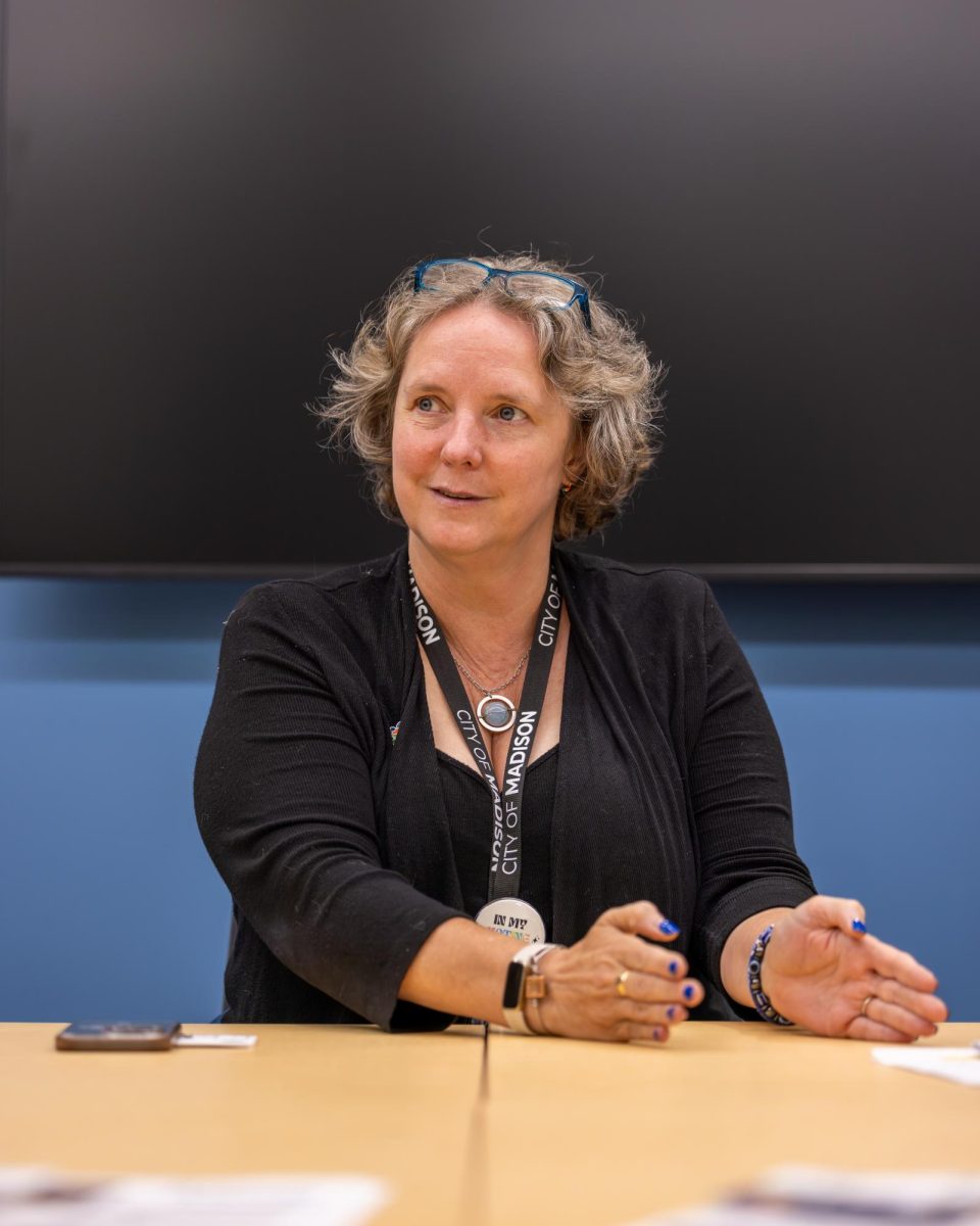 Madison Mayor Satya Rhodes-Conway hosted a roundtable for student journalists. September 19, 2024.